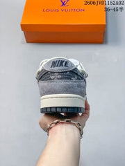 Louis Vuitton x Nike Dunk Low Sneakers White Gray Graffiti