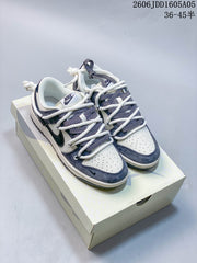 Nike SB Dunk Low White Navy Gray Sneakers YX5066-286