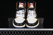 Jordan 1 High OG SP Fragment Union Sneaker in Black, White & Blue