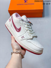 Jordan 1 Low White and Pink Sneakers