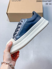 ECCO Chunky Platform Lace-Up Sneakers in Navy and White