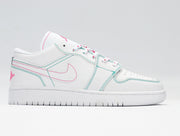 Jordan 1 Low White Pink Sneakers Style 554723-101