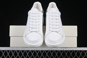 Alexander McQueen White Leather-Style Sneakers with Crystal Heel