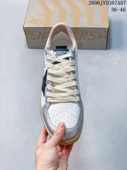Golden Goose Super-Star Low-Top Sneakers in White and Silver