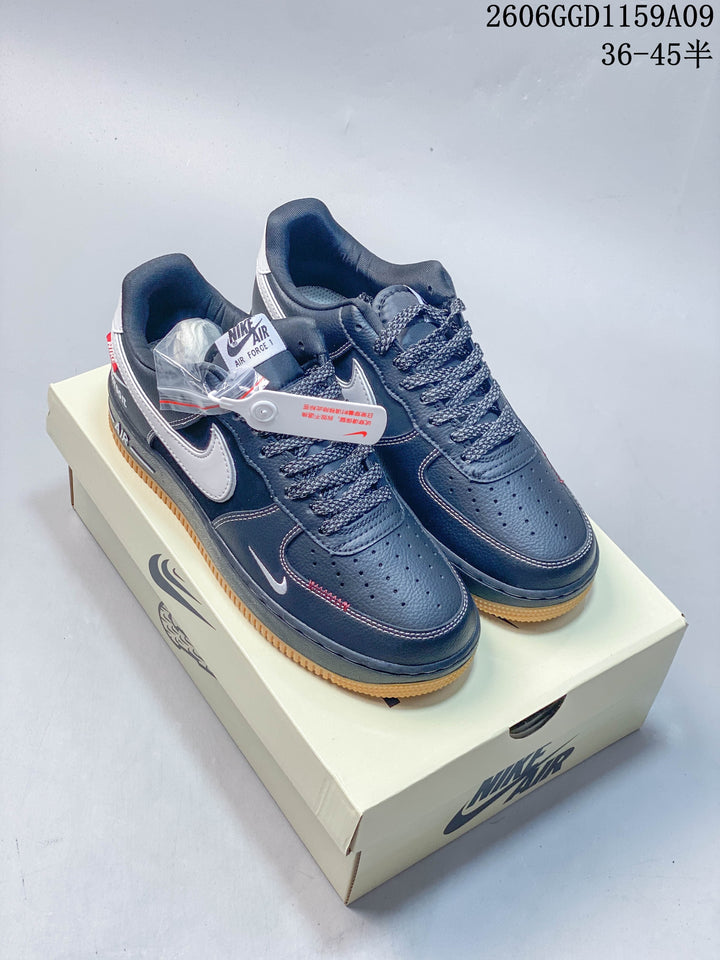 Nike Air Force 1 Low DD1982-367 Navy and White Gum Sole