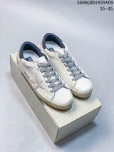 Golden Goose Super-Star White Low-Top Sneakers with Gray Star