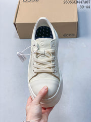 ECCO White Leather Platform Lace-Up Sneakers 2606GXD447A07
