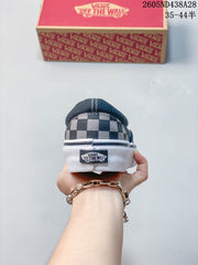 Vans Classic Slip-On Checkerboard Sneakers, Black and White