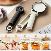 Multifunctional Adjustable Jar & Bottle Opener, Labor-Saving Lid Remover for Weak Hands & Seniors