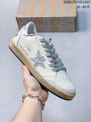 Golden Goose Super-Star White Glitter Star Sneakers 2606JVD383A03