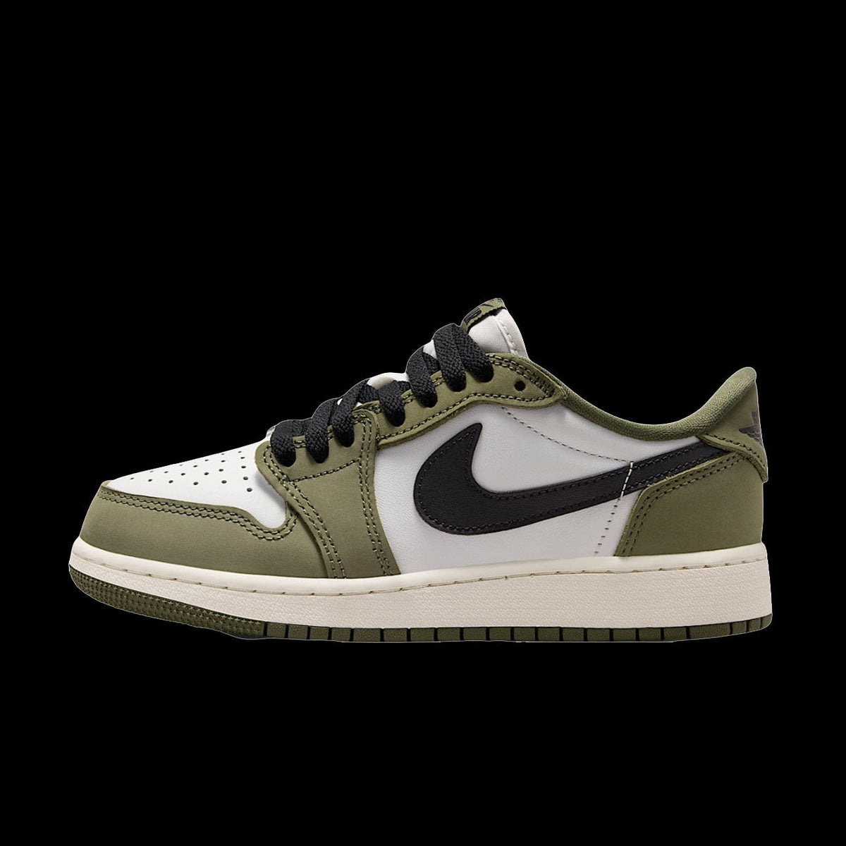 Air Jordan 1 Retro Low (GS)(Medium Olive/Black-Summit White-Sail)