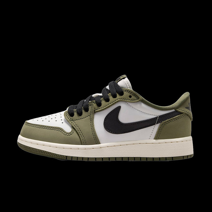 Air Jordan 1 Retro Low (GS)(Medium Olive/Black-Summit White-Sail)