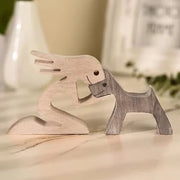 Handcrafted Wood Pet & Child Sculpture – Personalized Dog Cat Figurine Home Decor Gift