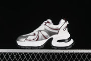 GCDESIGN G24X4338 Chunky Sneakers, White, Silver & Burgundy