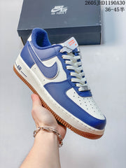 Nike Air Force 1 ’07 LV8 Blue and White Low-Top Sneakers