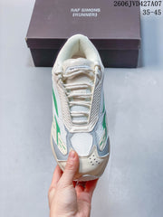 Raf Simons Cylon-21 Low-Top Sneakers in Cream and Green