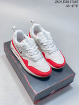 Nike Air Max 1 White and Red Sneakers