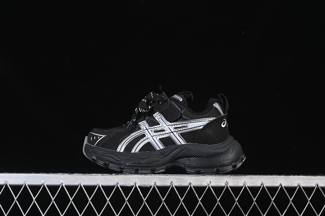 ASICS Kids' Black Sneakers with Silver Accents