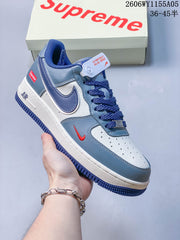 Nike Air Force 1 Low ’07 x Supreme White Blue Red Sneakers