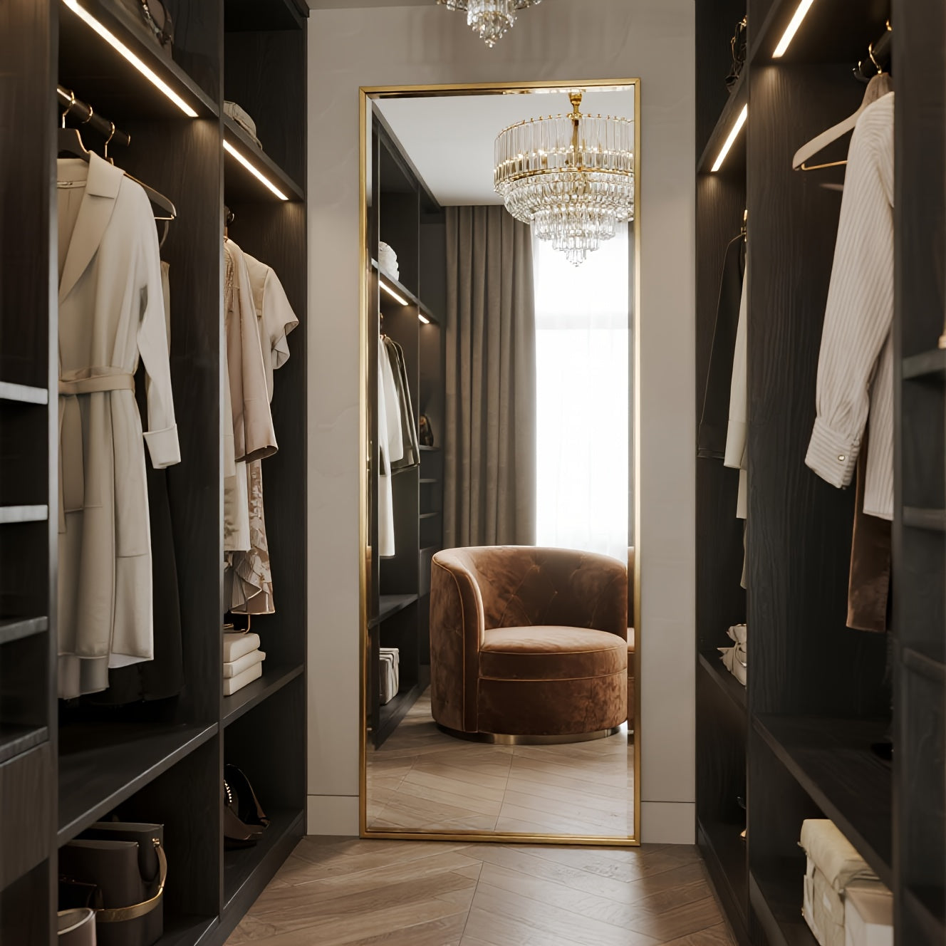 Full Length Mirror, 69x24 Inch\u002F 56x15 Inch Large Floor Length Mirror, Long Free Standing Mirror with Stands, Wall Mounted Bathroom Mirror Leaning Against Wall, Vertically Horizontally Home Decor for Bedroom, Living Room, Hallway, Entryway