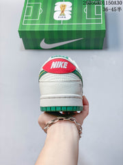 Nike Dunk Low World Cup-Inspired Sneakers in White and Green