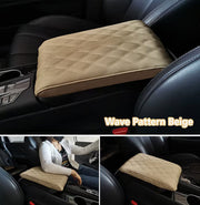 Leather Car Armrest Pad — Memory Foam Center Console Cover