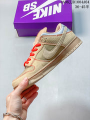 Nike SB Dunk Low Pro Skate Shoes in Tan and Red