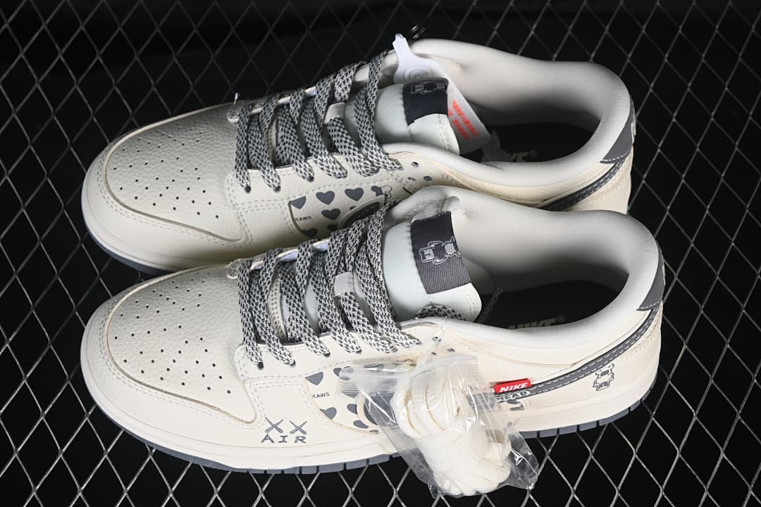 Nike SB Dunk Low White and Grey Low-Top Sneakers