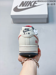 Nike Air Force 1 Low Sneakers in Cream, Navy and Red