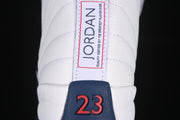 Air Jordan 12 Retro White and Navy Sneakers