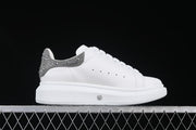 Alexander McQueen White Leather-Style Sneakers with Crystal Heel