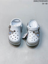 Crocs Classic Platform Clogs with Decorative Charms, White