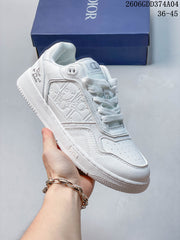 Dior Low-Top Sneakers in White with Patterned Side Panels