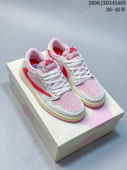 Air Jordan 1 Low Pink and Cream Sneakers DM7866-162