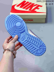 Nike SB Dunk Low Sneakers in Light Grey, Blue and Red