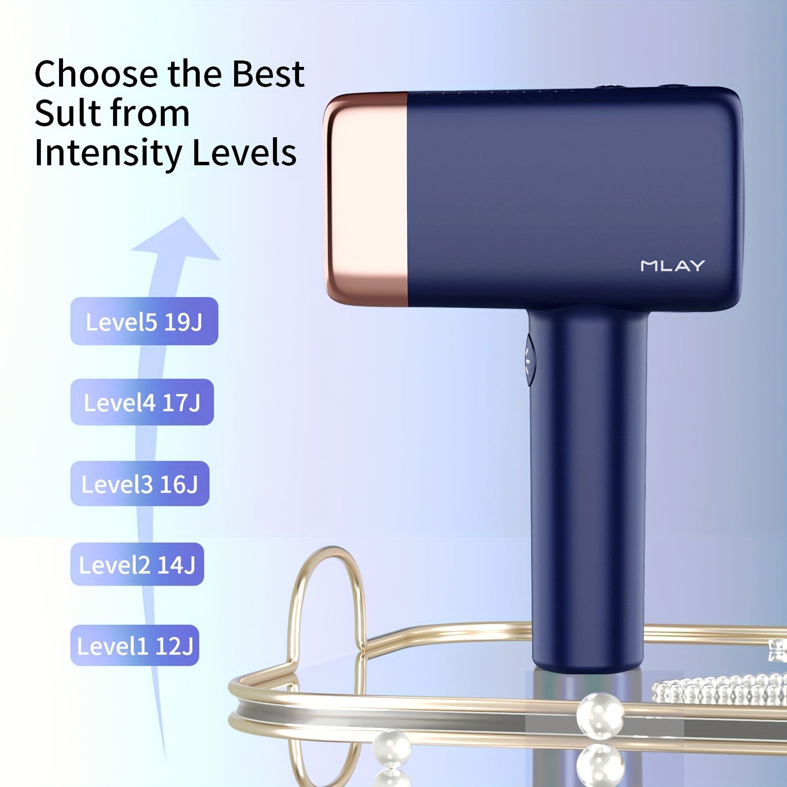 IPL Permanent Hair Removal System, Hair Removal Device Suitable for Women And Men, Whole Body Hair Removal, Unique Ice Compress Function, 5 Power Levels & 2 Flash Modes, High Energy And Fast Hair Removal