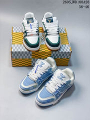 Louis Vuitton Trainer Low-Top Sneakers, Green and Blue
