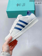 Adidas Originals Superstar White and Blue Sneakers