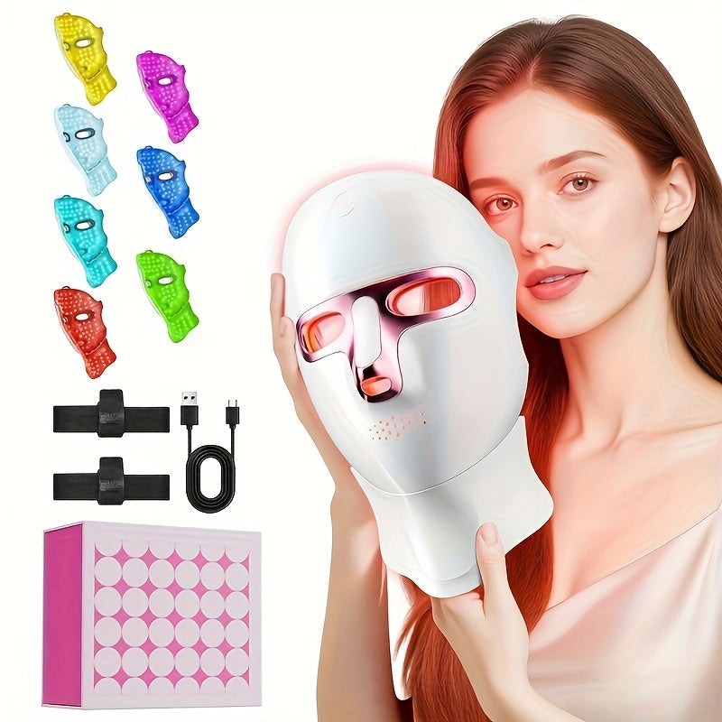 FDA Cleared Red Light Mask for Face And Neck, LED Facial Light, USB C Rechargeable, Infrared Mask for Home Work Travel Yoga, Limited Time Phototherapy Mask, Anti-wrinkle Beauty Photon Home Mask, Alternative to Beauty Salon