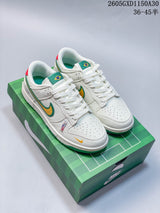 Nike Dunk Low World Cup-Inspired Sneakers in White and Green