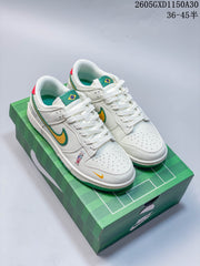 Nike Dunk Low World Cup-Inspired Sneakers in White and Green