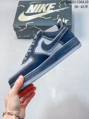 Nike Air Force 1 ’07 Low Navy and Gray Sneakers