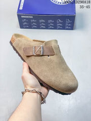 Birkenstock Boston VL Suede Clog with Metal Buckle