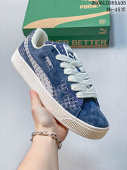 PUMA Suede XL Blue Suede Platform Sneakers