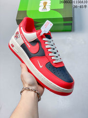 Nike Air Force 1 '07 Low Stüssy Style Sneakers Red and Navy