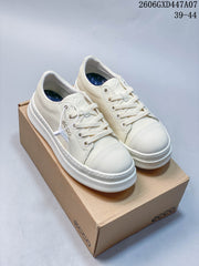 ECCO White Leather Platform Lace-Up Sneakers 2606GXD447A07