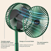 Telescopic Folding Fan – 180° Rotating, 3-Speed, USB Powered, Foldable & Washable