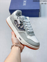 Dior Low-Top Sneakers in White with Patterned Side Panels