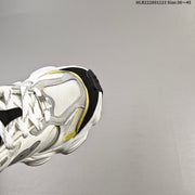 Balenciaga Monday Low-Top Sneakers in White, Gray and Yellow