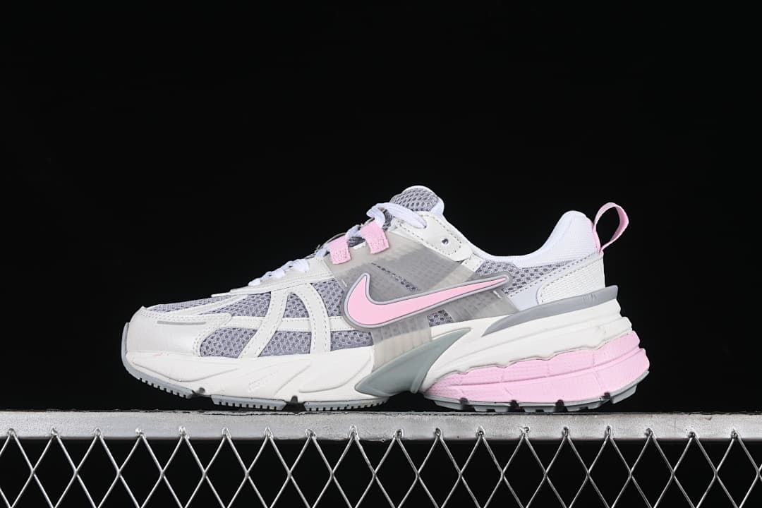 Nike V2K Run Sneakers White Grey Pink HQ4046-001